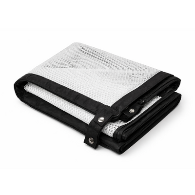 Folded DryTop Protect breathable mesh layer, showing compact storage design and integrated attachment straps.