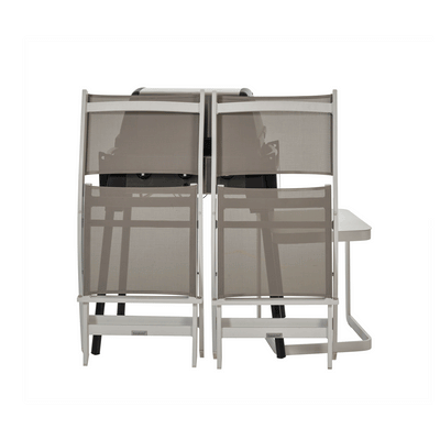 Outdoor chairs and grill secured and covered with a BAG’IN cover to withstand harsh weather conditions.