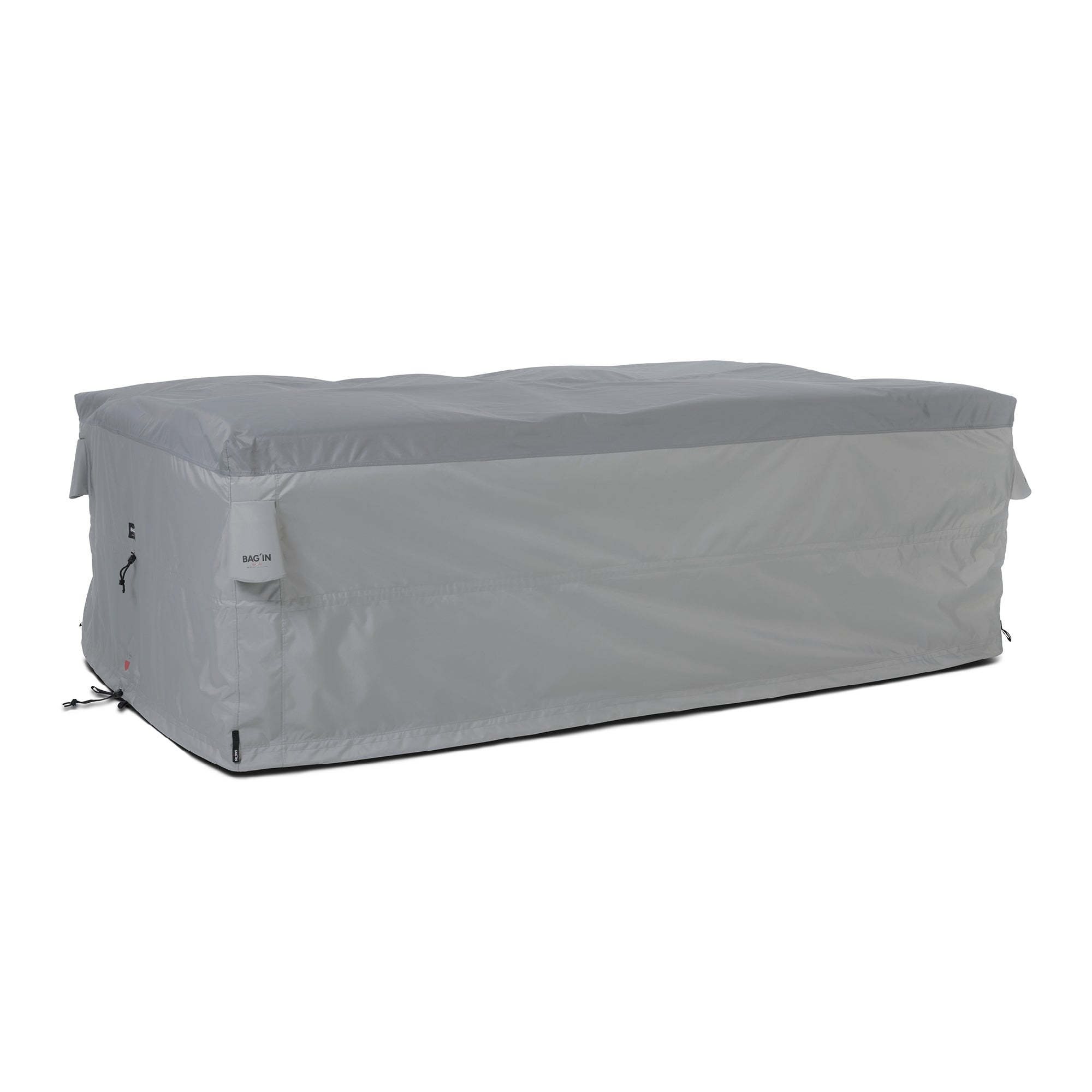 Grey BAG’IN Nordic furniture cover for outdoor use, offering durable and weather-resistant protection.